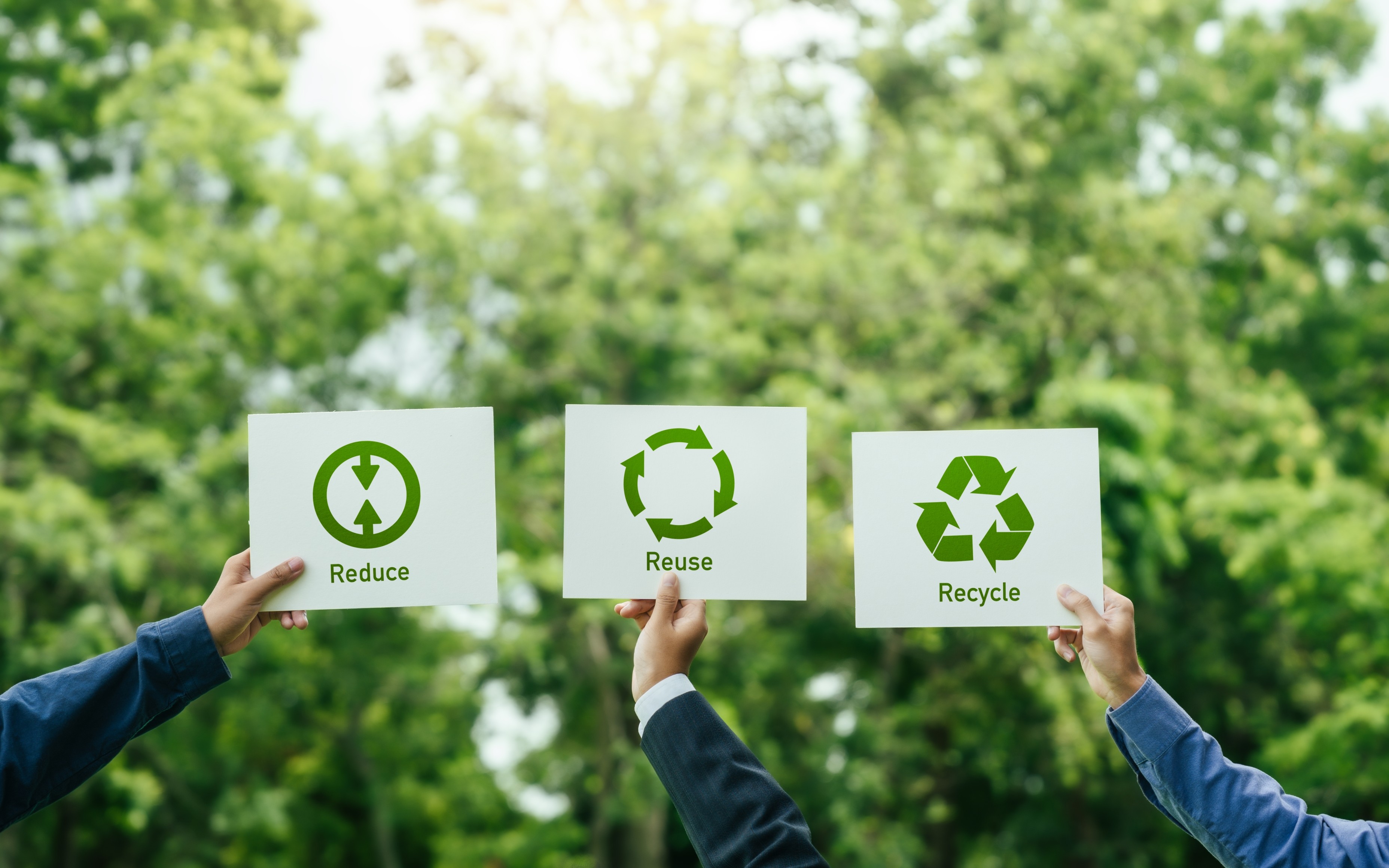 Reduce, Reuse, Recycle signs