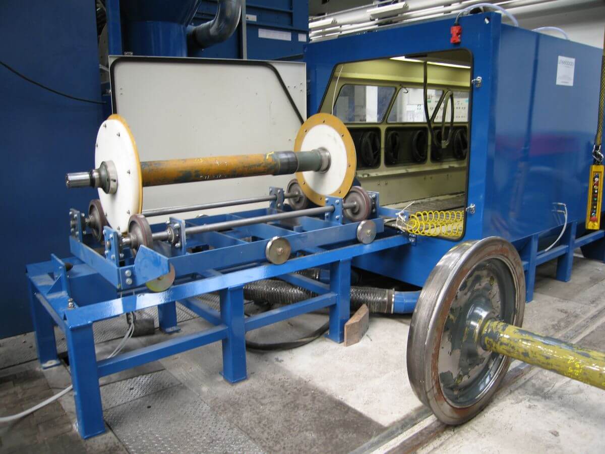 Railway axle cleaning